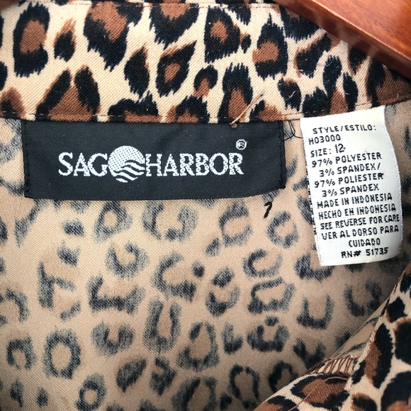 SOLD Vintage Sag Harbor | Leopard Print Button Dow - Picture 2 of 5